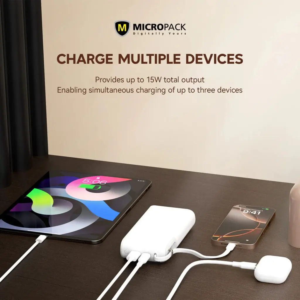 Micropack 20000mAh Built-in Cable Fast Charging Power Bank PB-C20
