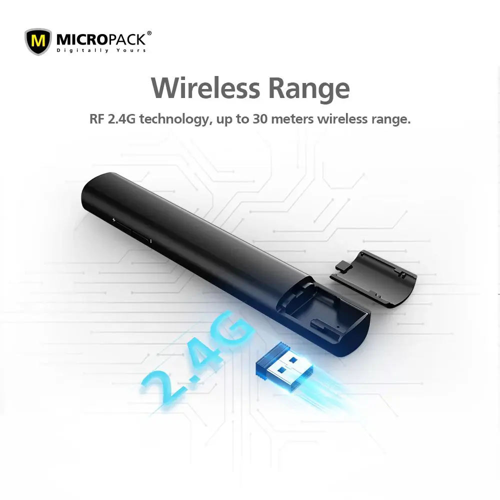 Micropack Green Laser Wireless Presentation Clicker WPM-09G