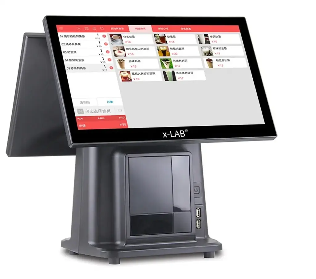 xLab XL-PT15 POS Terminal Dual Display 15.6" LCD Touch Screen, i5, Black