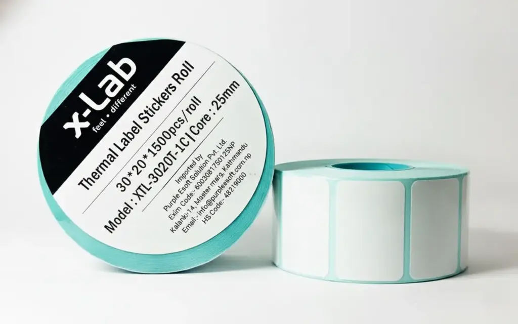 xLab XTL-3020DT-1C Thermal Label Stickers Roll, 30mm*20mm*1500