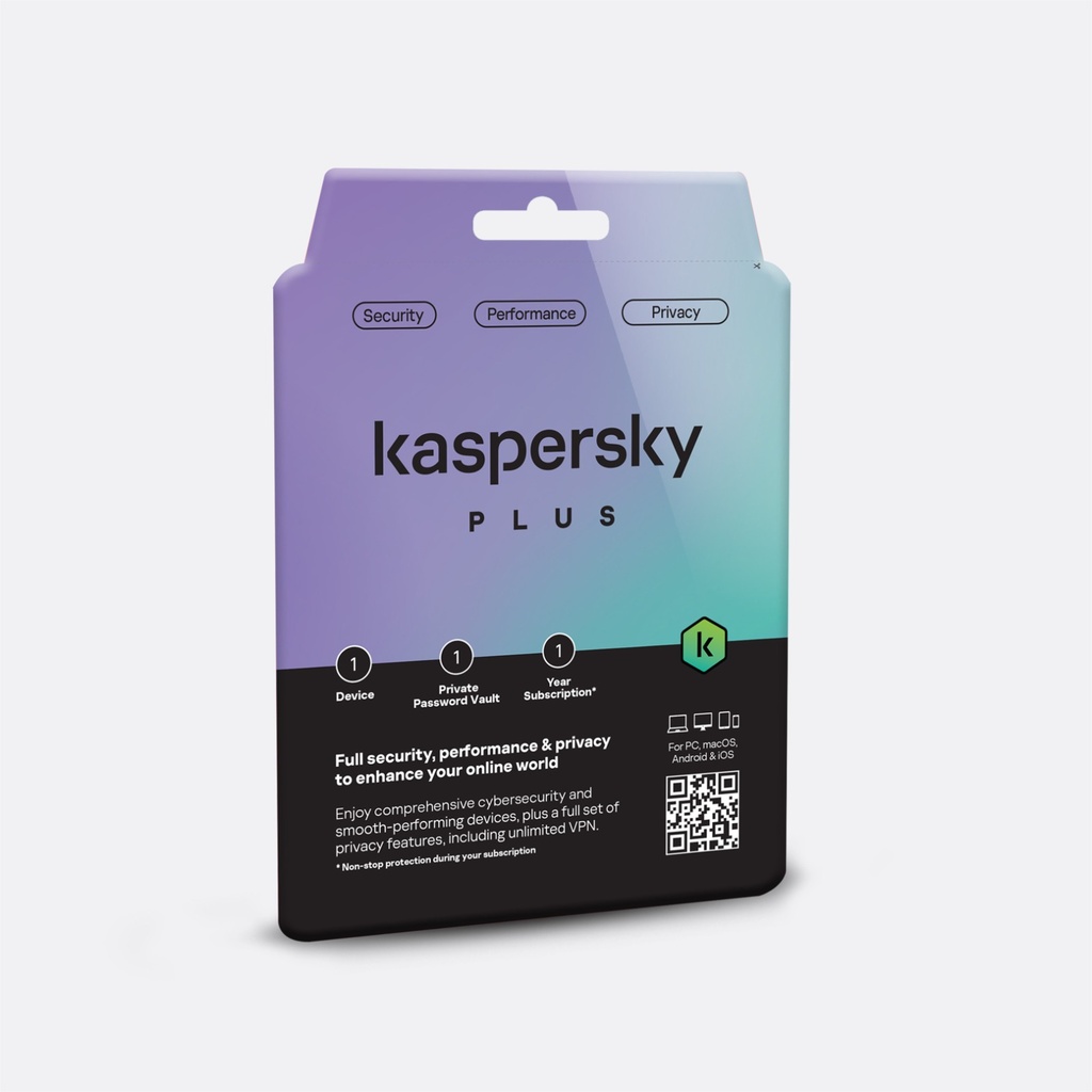 Kaspersky Plus : Unlimited VPN Security Performance and Privacy - Box