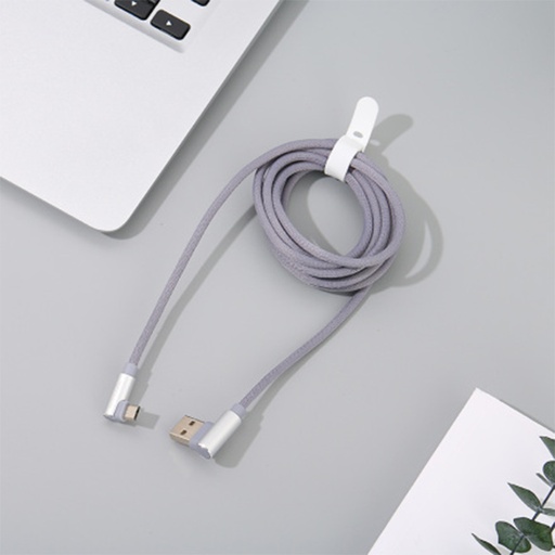 [XVDPCD00256] 2M Angled Connectors Braided Jacket Sync Charging Cable for Android(Grayish Blue)