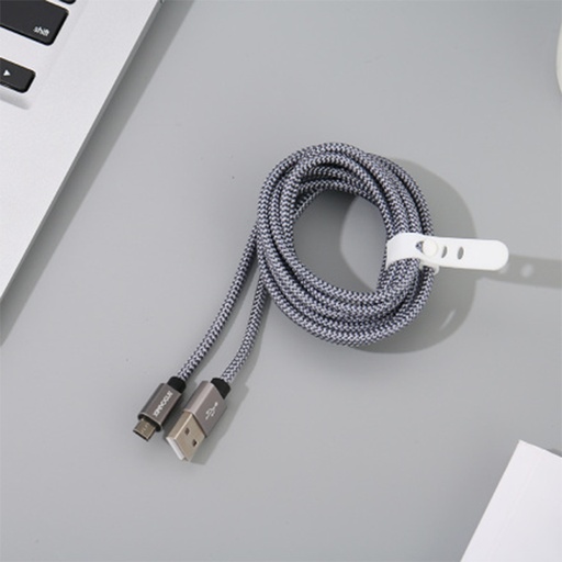 [XVDPCD00267] 2M Braided Jacket Sync Charging Cable for Android (Gray)