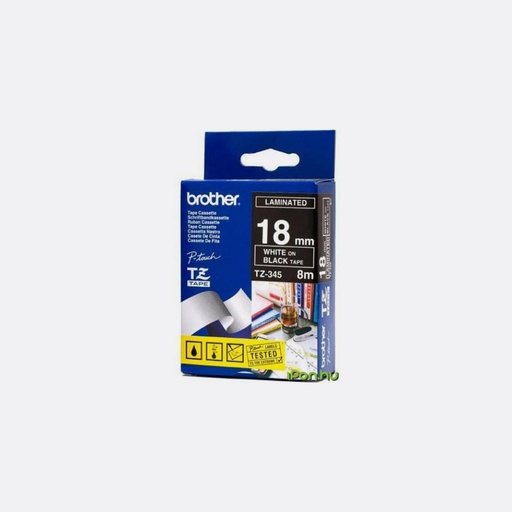 [TZE-345 18mm White on Black Tape] Brother Tape TZE-345 Tape Cartridge