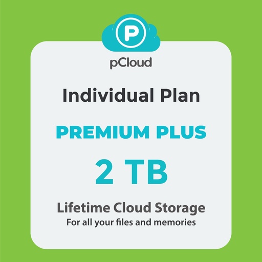 [pcloud2TB_Individual] pCloud 2TB - 1 User Lifetime Secure Cloud Storage - Premium Plus Individual Plan (65% Off + 5% Discount)