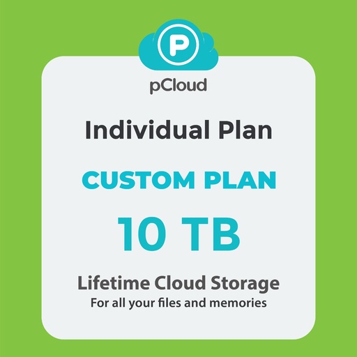 [pcloud10TB_Individual] pCloud 10 TB- 1 User Lifetime Secure Cloud Storage - Premium Individual Plan (80% Off + 5% Discount)