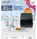 xLab XBLP-426T Thermal Barcode/Label & POS Printer + Any size 2 Units Label Paper Rolls